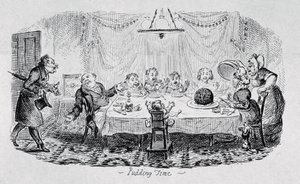 「Pudding Time」、イラスト・オブ・タイムのプレート6、1827年発行 作： George Cruikshank